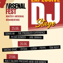 Timo Maas, Tom Novy i Aril Brikha na Explosive dj stage-u Arsenal festa 2026