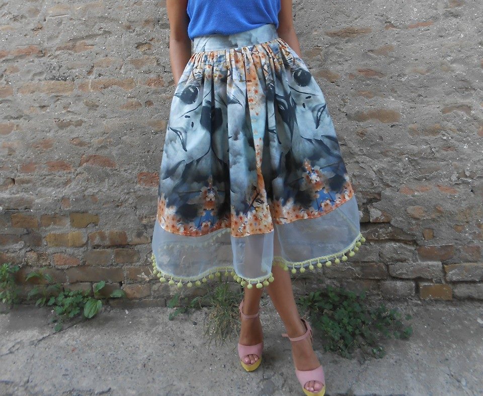 Lovely by Branka: Midi suknja sa printom